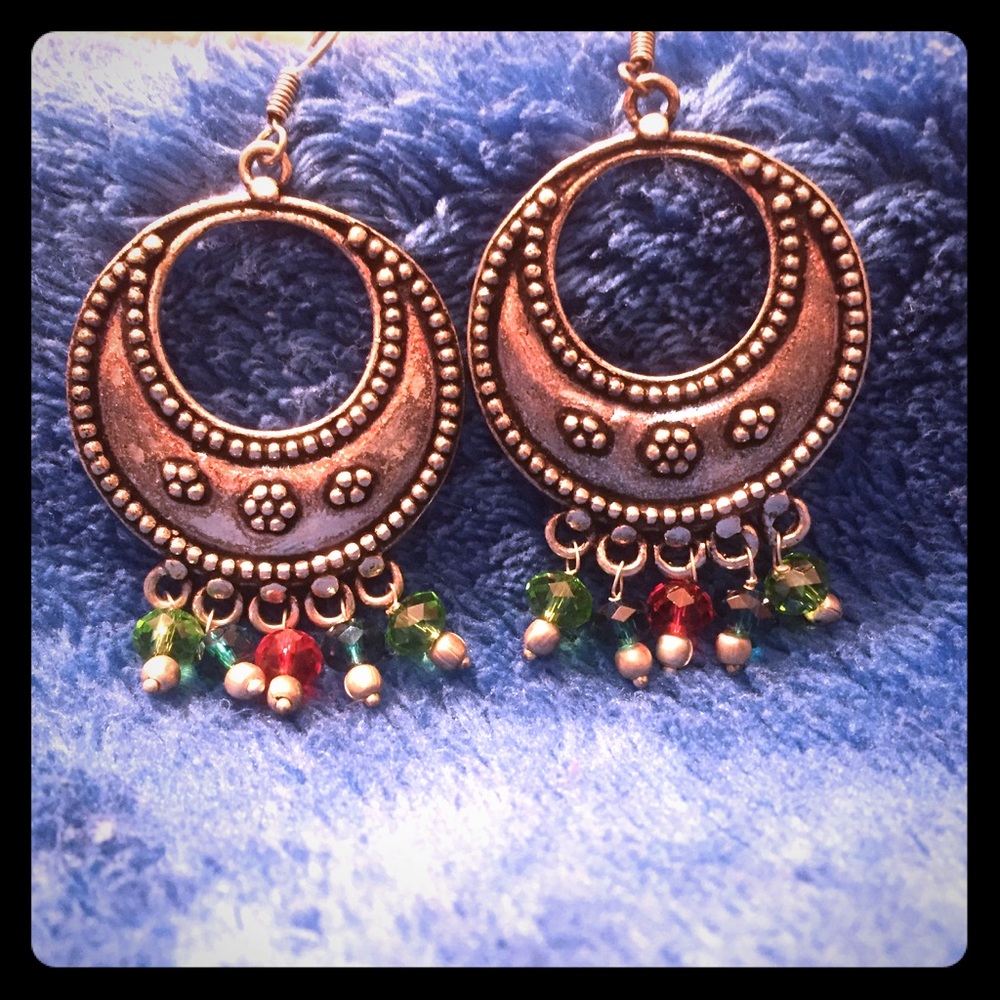 Silver and Crystal Earrings